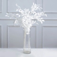 2 White 42 in Artificial Beech LEAVES Bushes Silk Plant Stems Party Decorations