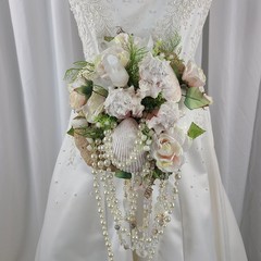 Seaside Crystal Treasures Faux Silk Wedding Bouquet