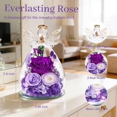 Bessol Gifts 3.86*5.91 inch, Purple(rose, Austin, Baby’s Breath, Hydrangea)