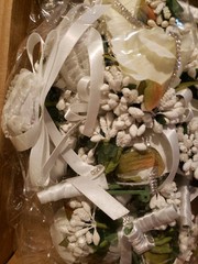 Wrist Corsage Boutonniere Set 12 / 6 Each Cream Ivory New Prom Wedding