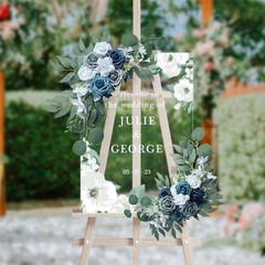 2 Pieces Wedding Arch Flowers Chair Floral Garland Wedding Decor Hanger Crafting