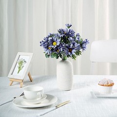 4 LAVENDER 11″ Daisy Bushes Faux SILK FLOWERS Wedding Party Events Home Supplies
