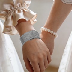 6Pcs Adjustable Silver Wedding Wrist Corsage Bracelet Floral DIY Wristband