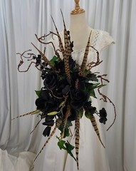 Dark as Night Goth Faux Silk Wedding Bouquet