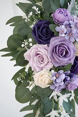 Lilac Artificial Wedding Arch Flowers Kit (Pack of 3) with 26Ft White Shiny A…