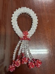 Crystal Red And White Artificial Flowers Thai Wreath Beauty Home Decor