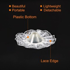 4Pcs Lace Bouquet Collar DIY Decoration Bridal Bouquet Holder Silver Tone