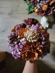 Handmade Wedding And Bridesmaids Flowers With Extra Paint
