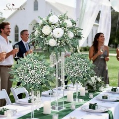 Pcs 7 Kinds Mixed Artificial Eucalyptus Greenery Stems Bulk, Baby Breath 360