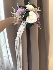 Macrame wedding bouquet wrap