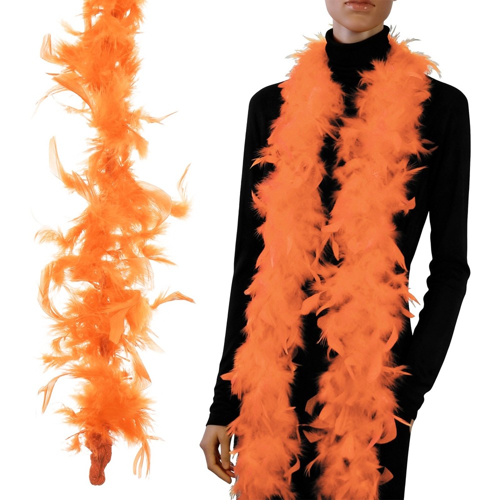 40g 2 Yards Feather Boa, Costume Turkey Chandelle Feathers Boa Orange