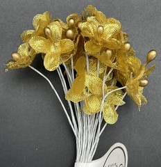 Studio His & Hers Gold Mini Flower Pick Hobby Lobby 916023