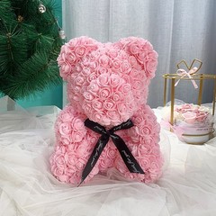 23*20*12CM Rose Bear Teddy Artificial Foam Flower Valentines Gift Wedding Decor