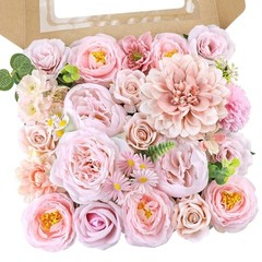 Rose Artificial Flowers Combo Fake Flowers Rose Silk Flowers with Nude Pink
