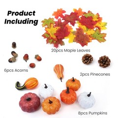 36PCS Mini Artificial Pumpkins Fall Decor Set – Realistic Small Mini, Style 2