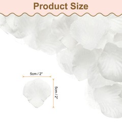 1000pcs Artificial Rose Petals Fake Silk Flower Petals for Wedding, Pure White