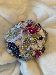 Rhinestone And Silk Brooch Bouquet | Wedding | Bridesmaid | Flower Girl | Bride