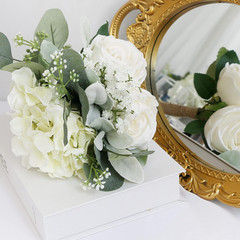 Ivory & Orange Bridesmaid Bouquet Set – 4 Elegant Floral Arrangements