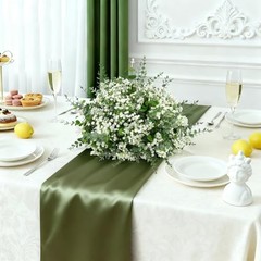 110 Pcs Mixed Artificial Eucalyptus Stems with Baby’s Breath Bulk Faux