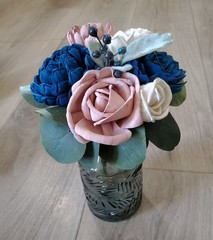 Pink Navy Blue Wedding Centerpieces for Jars Sola Wood Flower Bouquets Shower