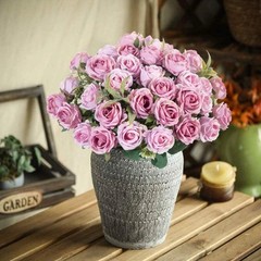 Artificial Flower Ten Head Silk White Rose Bundle Scrapbook Valentine Wedding Ou