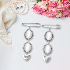 2Pcs Bouquet Bridal Charms Brooch Wedding Bouquet Photo Charms Memorial Photo