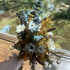 Beautiful Bridal Wedding Bouquet Budget Friendly Faux Flowers White Yellow Black