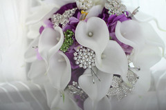 New Bridal Bouquet, Wedding Flowers, Calla Lilies, Artificial Flowers, Waterfall