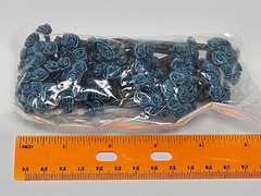 Lot 144 pcs Mini Tiny Teal Satin Ribbon Roses Flowers 10mm 3/8″ on Wire Stem