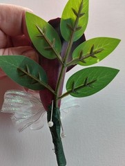 Hand Made pin on burgundy calla lily boutonniere