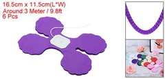 6Pcs 9.8ft Four-Leaf Paper Flower Garland Hanging Streamers, Dark Purple