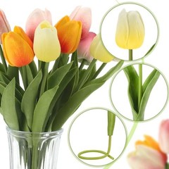 pcs Artificial Tulip Flowers Fake PU Tulips Faux Latex 1 Head 64 Multi Color