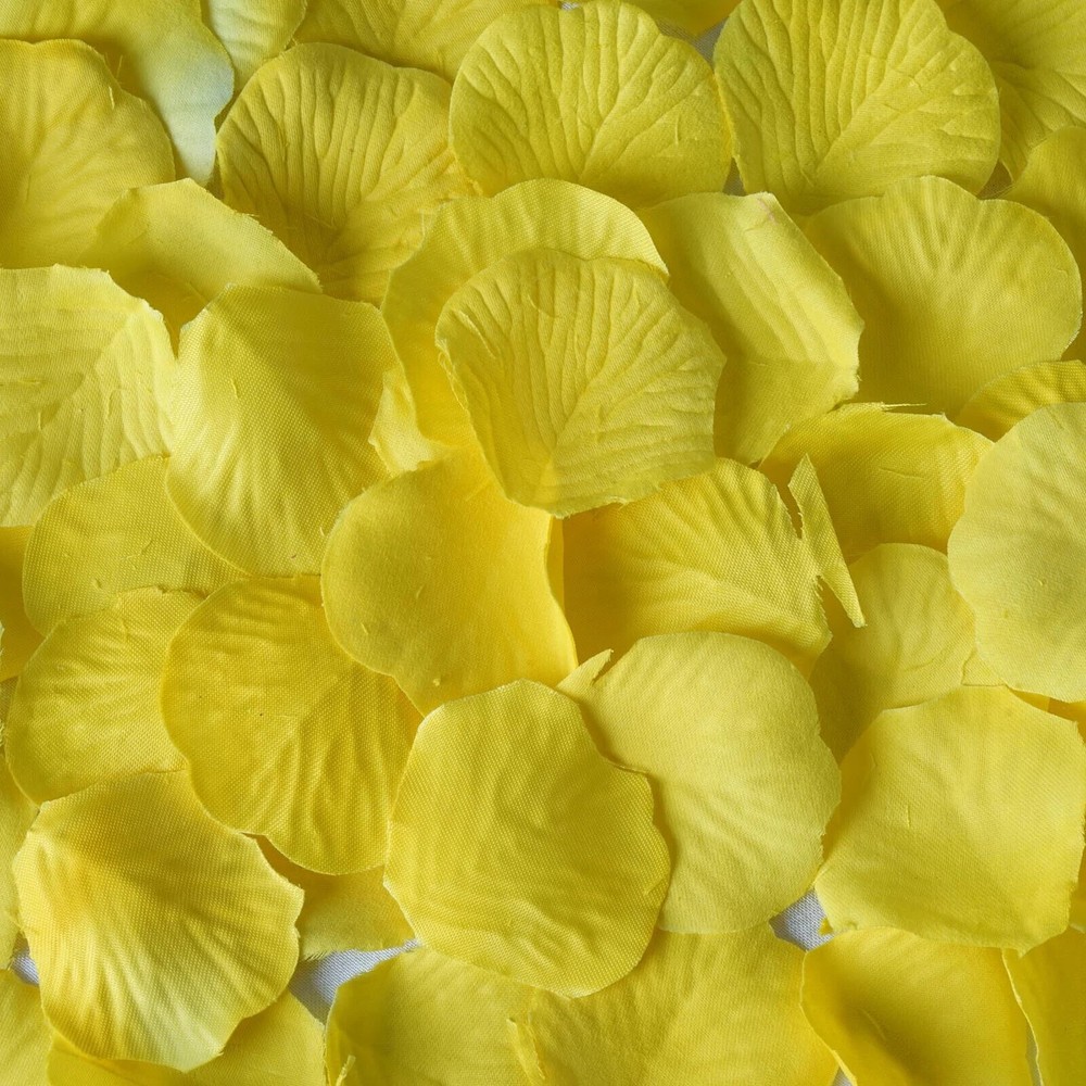 100 yellow silk flower rose petals – new