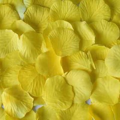100 yellow silk flower rose petals – new