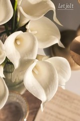 White Artificial Calla Lily 12Pcs Realistic Flowers Bouquet | Wedding Bride S…