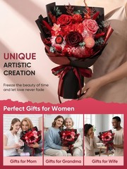 Bessol Flowers for Delivery Preserved Large, Red Flower Bouquet