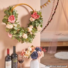 Flower Garland Artificial Rose Vine Huge Flower Champagne Pink Vines 5.4ft