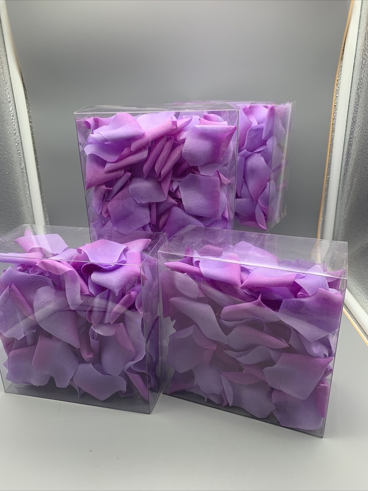 4 Boxes Of 100 Each Rose Petals Silk Lavender Fabric Looks Real