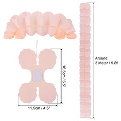9.8ft Four-Leaf Garland, 12 Pack Tissue Paper Hanging Flower, Coral