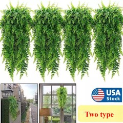 4Pcs Artificial Hanging Fern Plants FakeTrailing Foliage Flower Leaf Home Decor