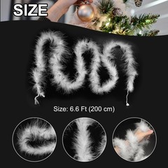 1 Pcs 6.6 Ft Feather Boas Feather for DIY Craft Sewing Trim Party Home White