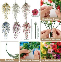 Artificial Flowers UV Resistant Plastic Fake Plants Garden Yard Porch Home Decor