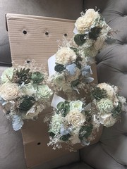 Sola Wood Artificial Wooden Wedding bouquets/flowers. Boutonnières-Amazon