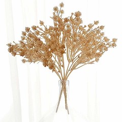 4 GOLD Metallic Artificial Baby’s Breath Flower Bouquets Party Events