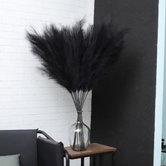 43″ Pampas Grass Tall – 8 PCS Faux Pampas Grass Decor Artificial Pampas Black