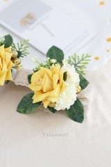 Yellow Rose Corsage and Boutonniere Set for Wedding Prom Homecoming Men Groom…