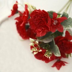 RED 3 Bushes 14″ Silk Carnation FLOWERS Artificial Floral Bouquets Party