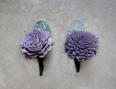 Lavender Blue Bridal Bouquet Purple Sola Wood Bridesmaid Custom Wedding Flowers