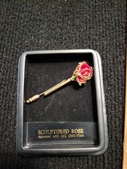 Rose Boutonniere 24kt Gold Plated VTG 80s