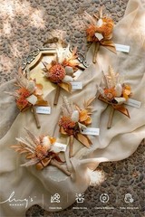 Lings Moment 6 Boutonniere Rust Terracotta Artificial Wedding Flower NEW